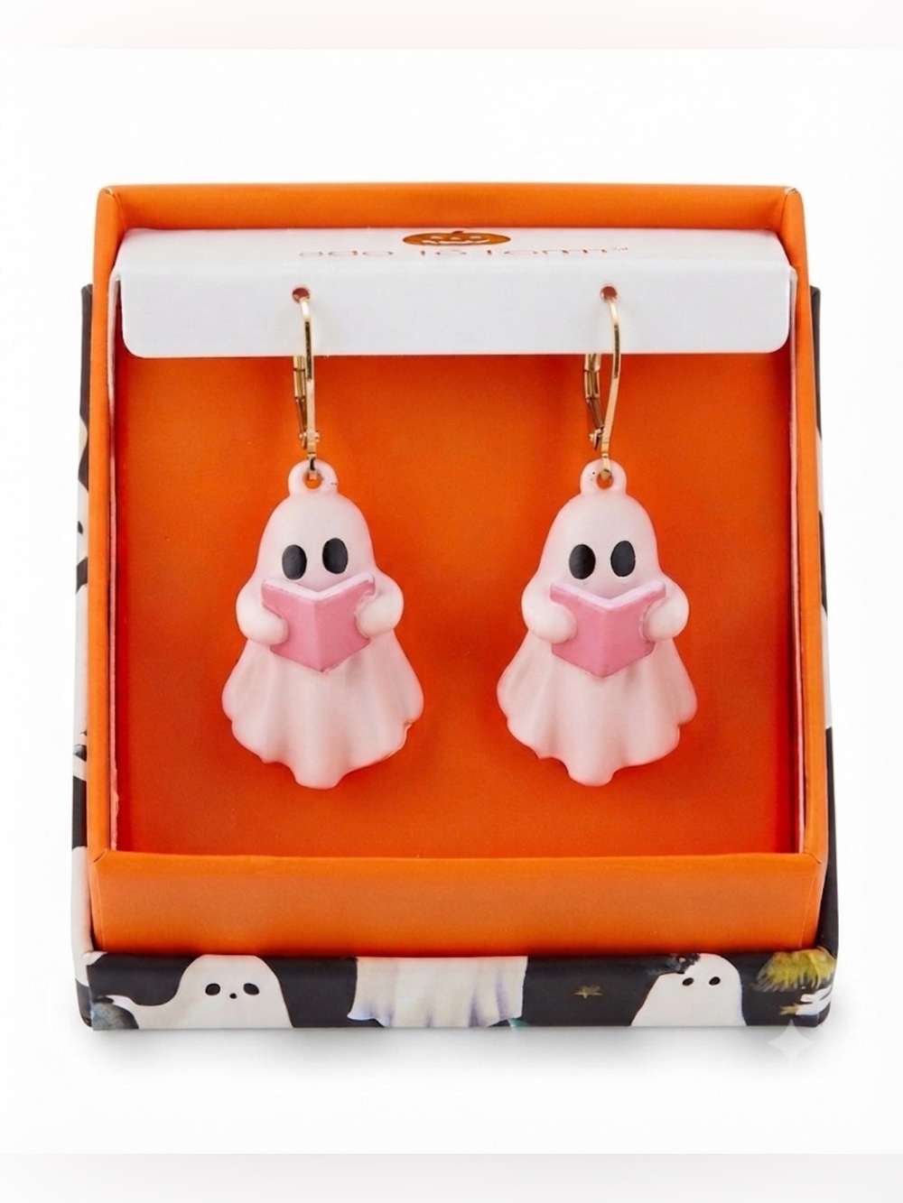 NWT ⚜️💖⚜️ True To Form Ghost Reading a Book Halloween Dangle Earrings
